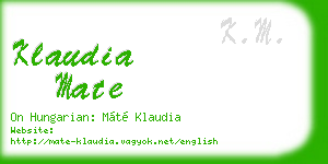 klaudia mate business card