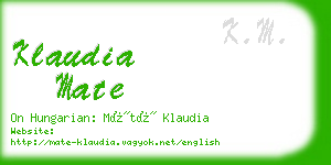 klaudia mate business card